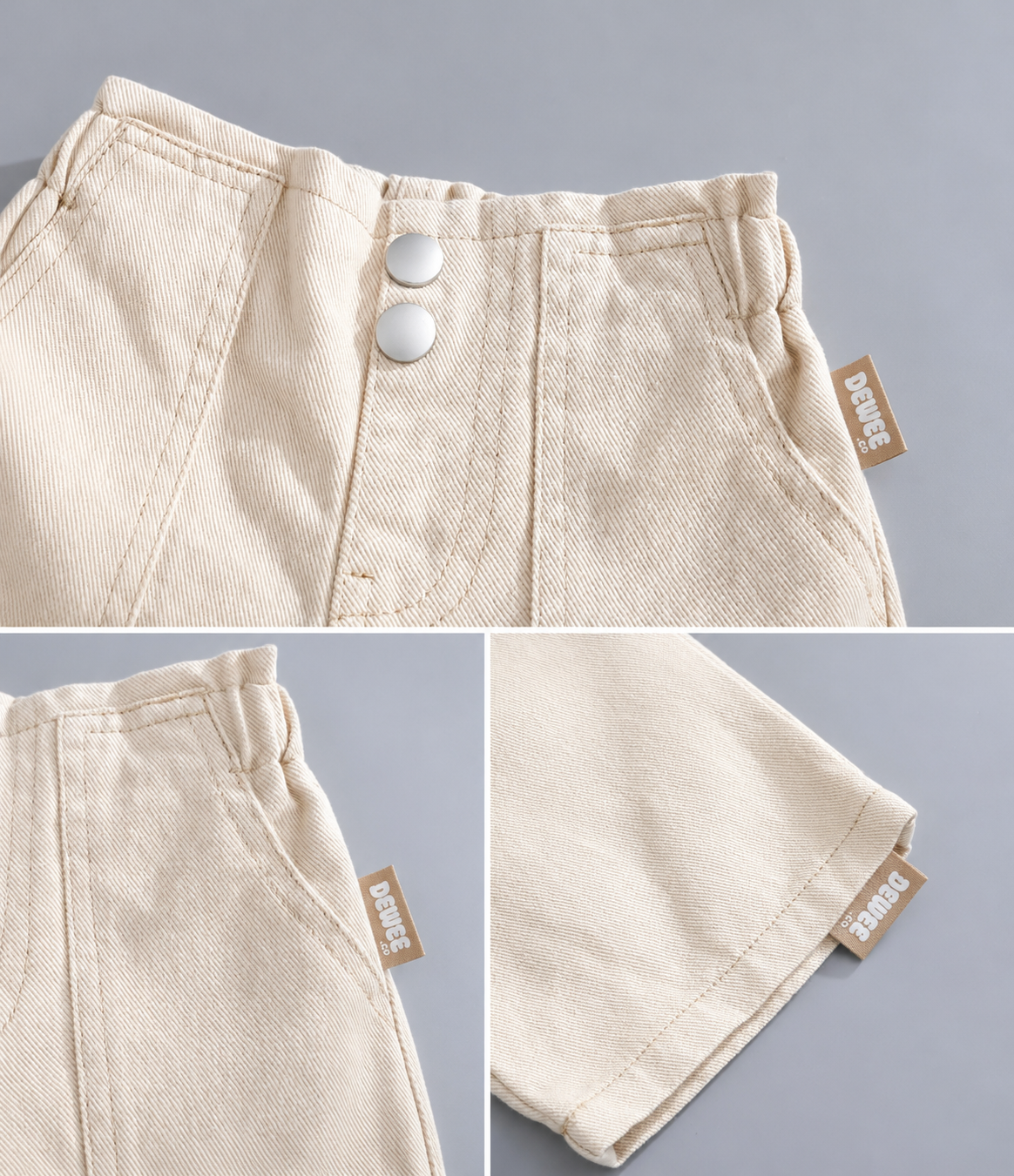 High-Waist Beige Jeans (Girls)