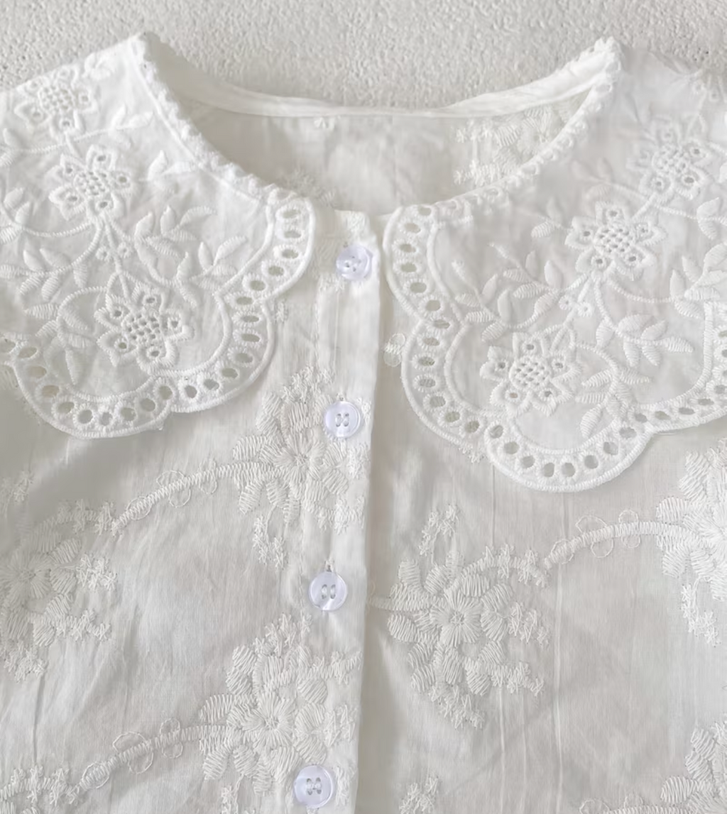 Lace Trim Long Sleeve Shirt