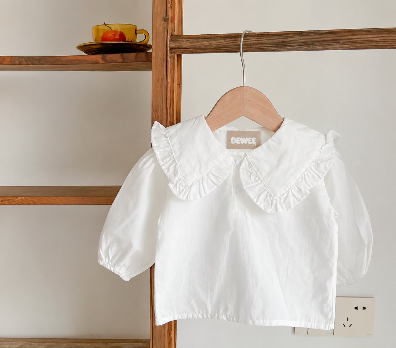 Wide Collar White Shirt