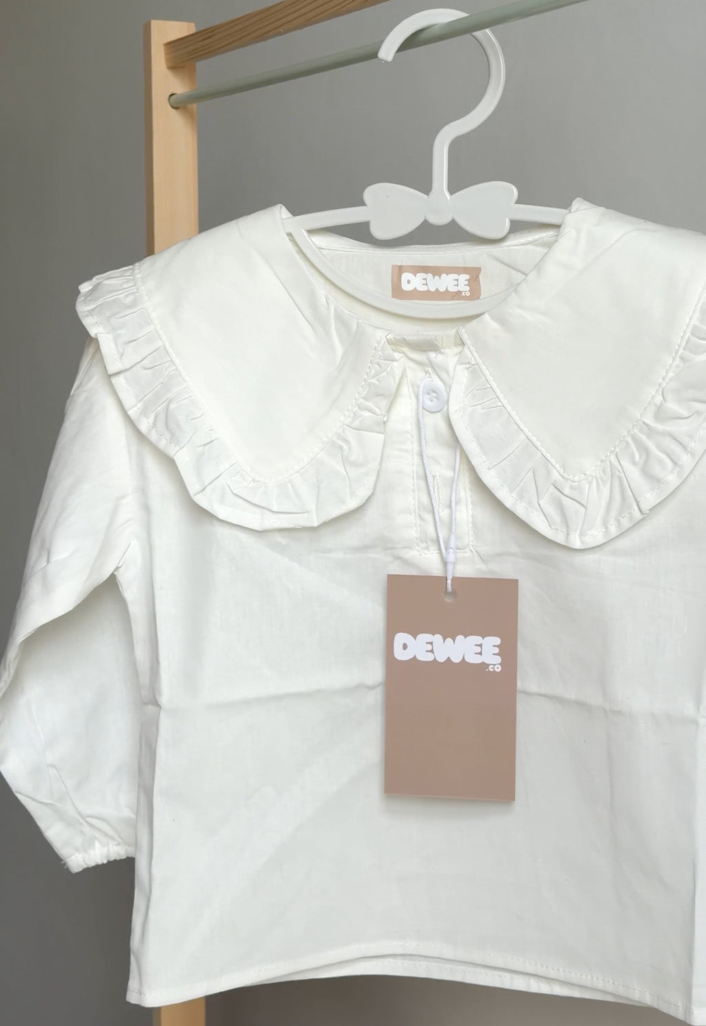Wide Collar White Shirt