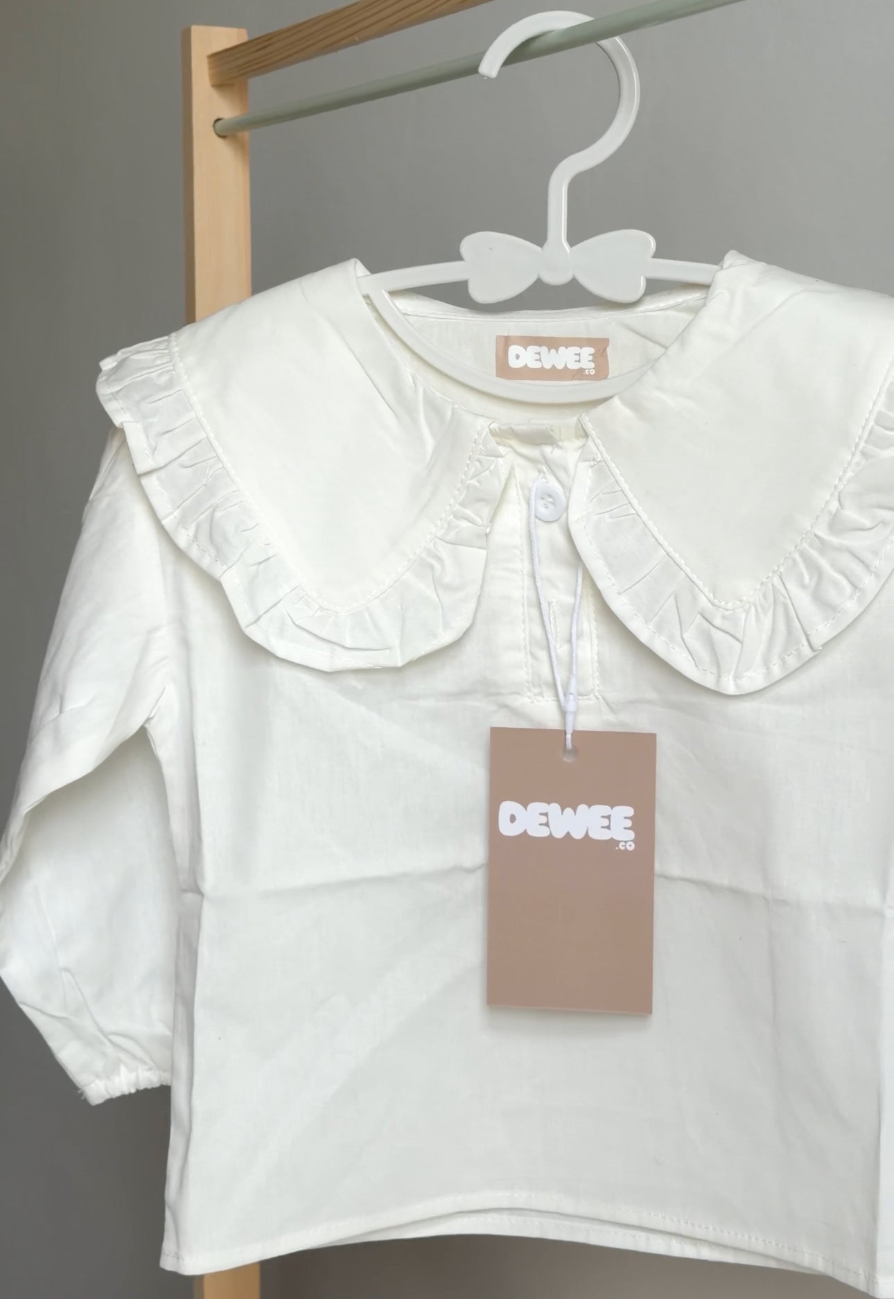 Wide Collar White Shirt